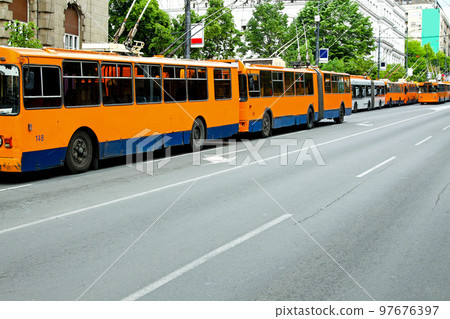 Trolleybus standstill 97676397
