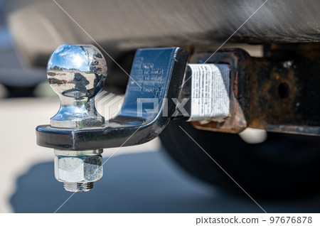 2 inch trailer ball hitch mounted on the back of a vehicle 2 inch trailer ball hitch mounted on the back of a vehicle 97676878