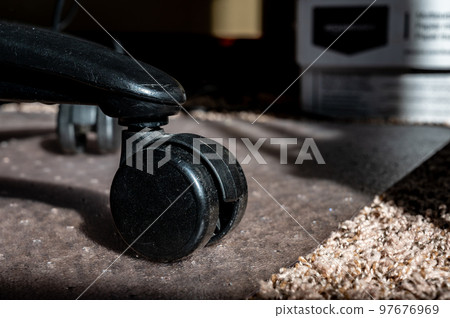 Transition between carpet and hard protective mat for a home office rolling desk chair 97676969