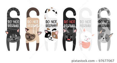 Room hotel hanger collection for children. Animals door handle hanger set for kids Room hotel hanger collection for children. Animals door handle hanger set for kids 97677067