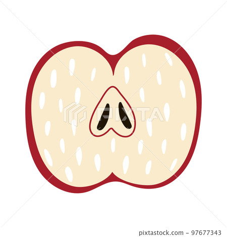 Cozy fresh and ripe delicious apple slicel fruit isolated on white background Cozy fresh and ripe delicious apple slicel fruit isolated on white background 97677343