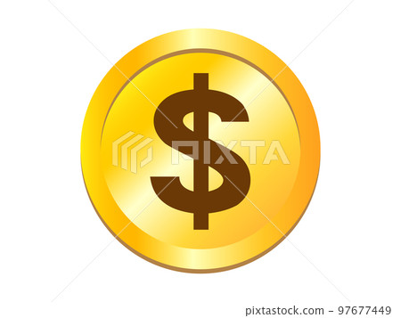 Simple dollar coin illustration material 97677449