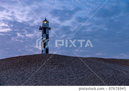 lighthouse on the ocean coast. copy space lighthouse on the ocean coast. copy space 97678945