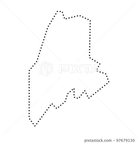 Maine state of United States of America, USA. Simplified thick black outline map. Simple flat vector illustration 97679130