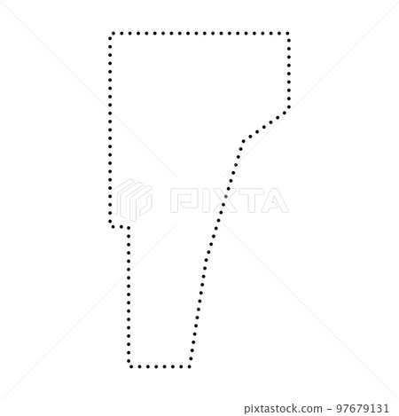 Vermont state of United States of America, USA. Simplified thick black outline map. Simple flat vector illustration 97679131