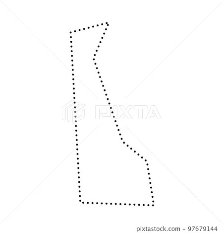 Delaware state of United States of America, USA. Simplified thick black outline map. Simple flat vector illustration 97679144