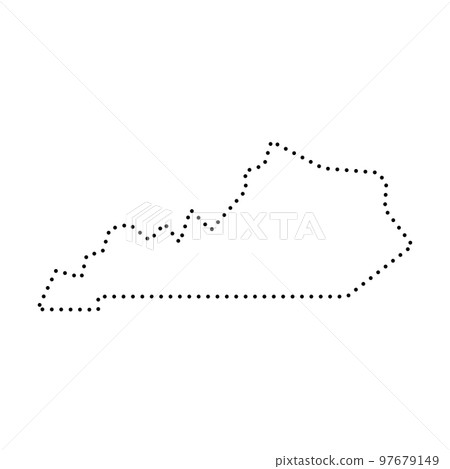 Kentucky state of United States of America, USA. Simplified thick black outline map. Simple flat vector illustration 97679149
