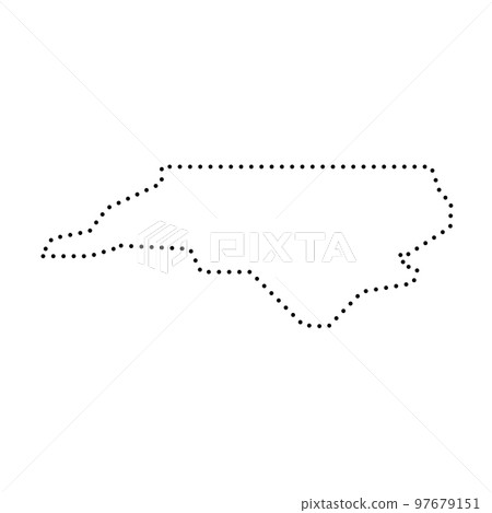 North Carolina state of United States of America, USA. Simplified thick black outline map. Simple flat vector illustration 97679151