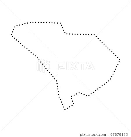 South Carolina state of United States of America, USA. Simplified thick black outline map. Simple flat vector illustration 97679153