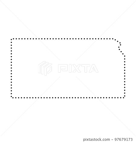 Kansas state of United States of America, USA. Simplified thick black outline map. Simple flat vector illustration 97679173