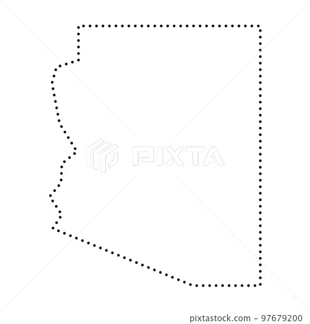 Arizona state of United States of America, USA. Simplified thick black outline map. Simple flat vector illustration 97679200