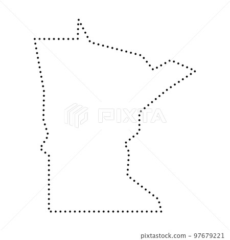 Minnesota state of United States of America, USA. Simplified thick black outline map. Simple flat vector illustration 97679221