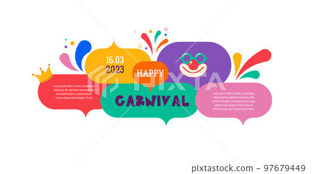 Colorful Speech Bubbles, street art, carnival concept design. Colorful background with splashes 97679449
