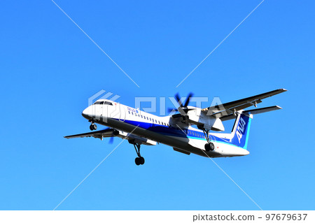大阪國際機場 ANA 龐巴迪 DHC8-Q400 螺旋槳飛機著陸準備就緒川尻千里 97679637
