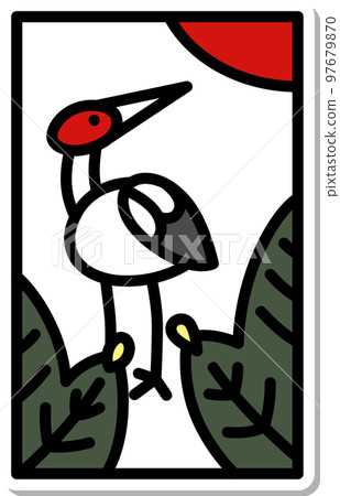 Sticker-style mini Hanafuda Mutsuki Pine Crane January Pine and Crane Sticker-style mini Hanafuda Mutsuki Pine Crane January Pine and Crane 97679870