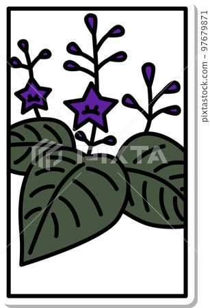 Sticker-style simple Hanafuda December paulownia December paulownia scraps Sticker-style simple Hanafuda December paulownia December paulownia scraps 97679871