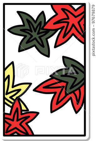 October Hanafuda Sticker style simple Hanafuda Kannazuki autumn... - Stock Illustration ...