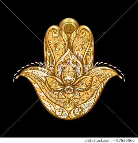 Decorative hamsa hand. Decorative hamsa hand. 97680066