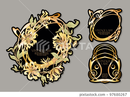 Decorative ornament border, frame, template for product label Decorative ornament border, frame, template for product label 97680267