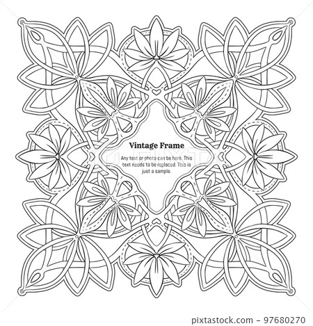 Decorative ornament border, frame, template for product label Decorative ornament border, frame, template for product label 97680270