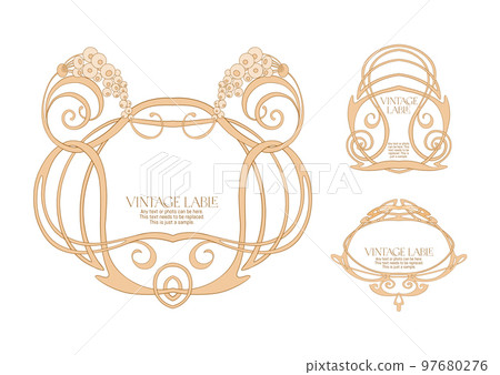 Decorative ornament border, frame, template for product label 97680276
