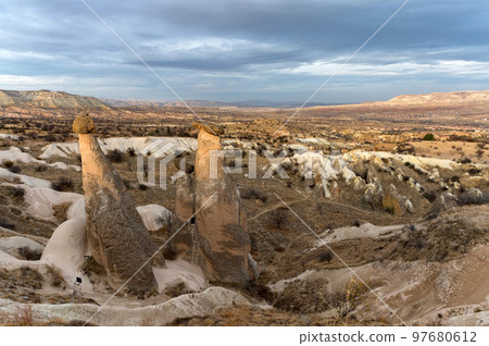 Landscape photo of the three beauties at Urgup, Turkey 97680612