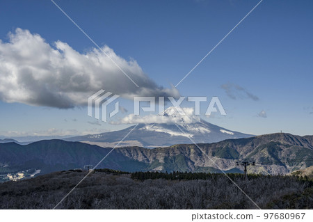 Hakone, Mt. Fuji seen from Owakudani Hakone, Mt. Fuji seen from Owakudani 97680967