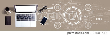 Legal advice service concept with a laptop computer 97681516