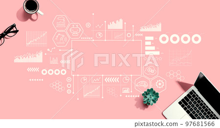 Industry 4.0 theme with laptop computer Industry 4.0 theme with laptop computer 97681566