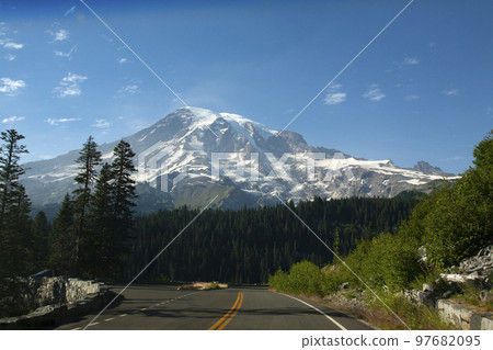 Summer snow mountain and travel Summer snow mountain and travel 97682095