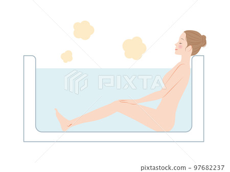 A woman taking a bath A woman taking a bath 97682237
