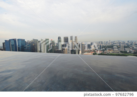 Stunning views of Singapore from the infinity pool at Marina Bay Sands Stunning views of Singapore from the infinity pool at Marina Bay Sands 97682796