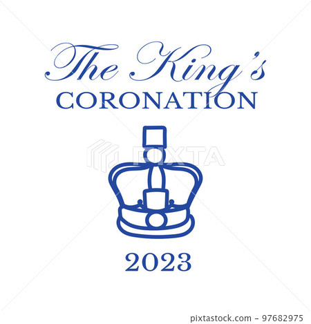 Poster for King Charles III Coronation with British flag vector illustration.  97682975