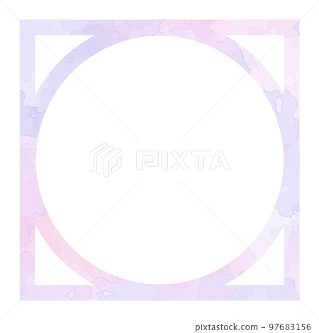簡單的水彩方形和圓形框架 97683156