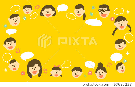 有自己觀點的不同人的插圖框架 97683238