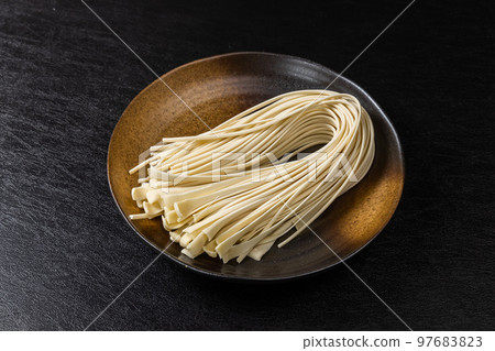 Fresh pasta and Italian ingredients 97683823