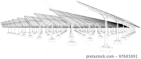Solar Panel Concept. Vector 97683891