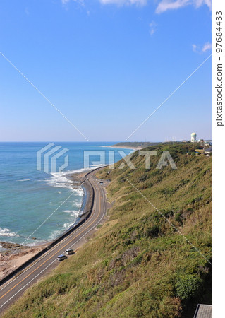Air Self-Defense Force 3D antenna and Hamaoka nuclear power plant seen from Omaezaki lighthouse Air Self-Defense Force 3D antenna and Hamaoka nuclear power plant seen from Omaezaki lighthouse 97684433