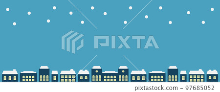 冬季城市景觀橫幅降雪 97685052