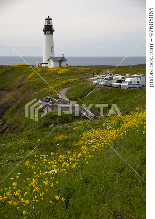 lighthouse and wildflowers lighthouse and wildflowers 97685065