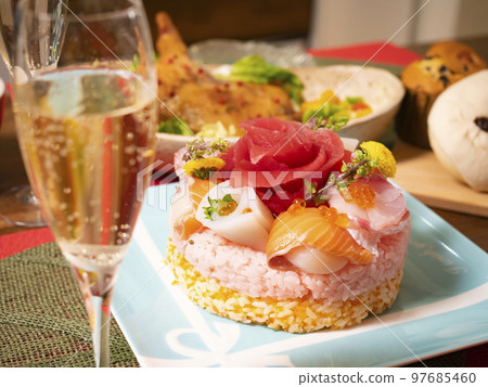 sushi cake for christmas dinner sushi cake for christmas dinner 97685460