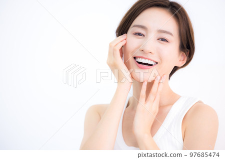 Beauty image Portrait of a woman wearing a tank top 97685474