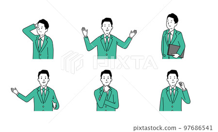 Various illustrations of young middle-aged men who look 3, vector Various illustrations of young middle-aged men who look 3, vector 97686541
