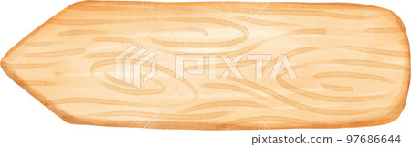 cute watercolour wood sign board cartoon painting 97686644