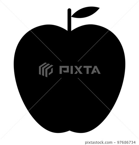 This is an illustration of an apple icon. 97686734