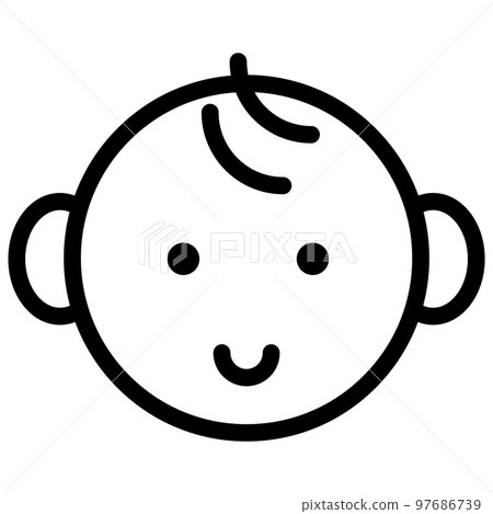 This is an illustration of a baby face icon. This is an illustration of a baby face icon. 97686739