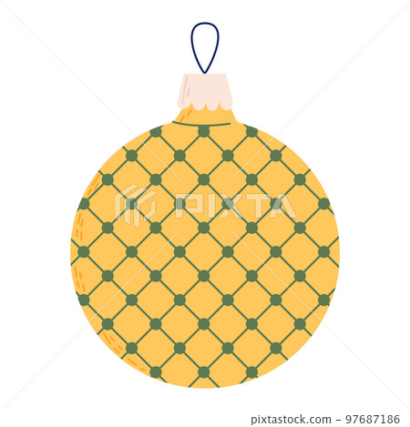 Christmas toy and ball in vintage style. Christmas ornament 97687186