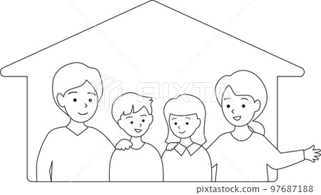 Home and family Line drawing 97687188