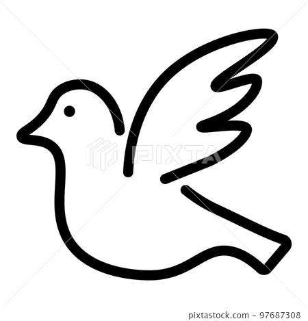 This is an illustration of the dove icon. 97687308