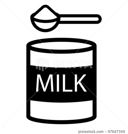 這是奶粉圖標的插圖。 97687309